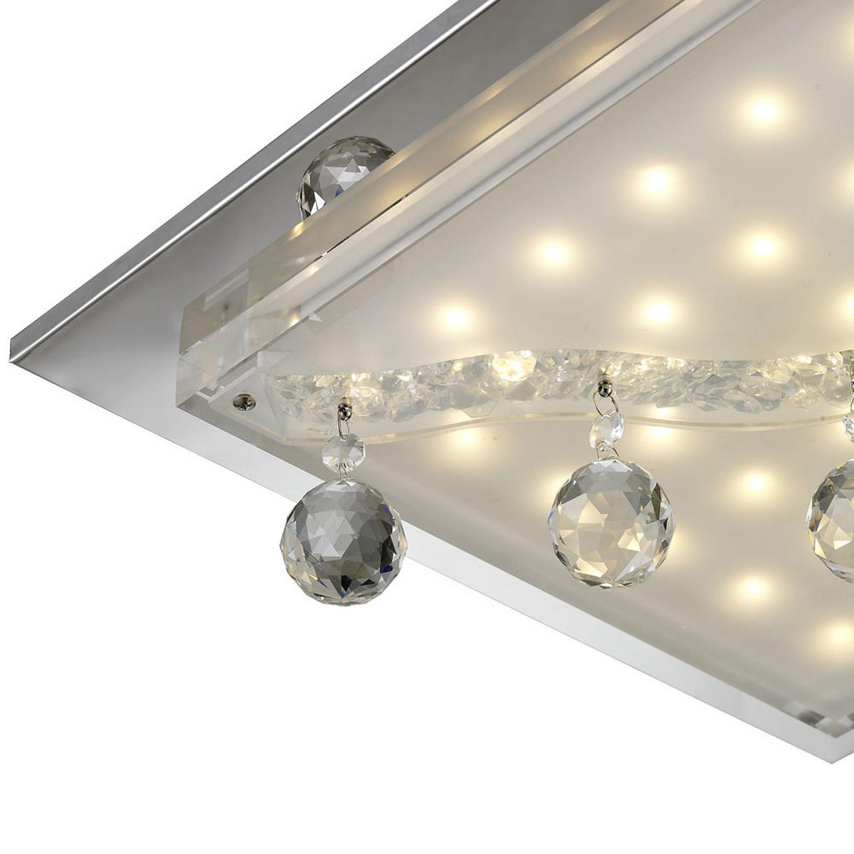 LED DECKENLEUCHTE SCALA Silber Metall - Silberfarben, Glas (40/40/14.5cm) - Esto