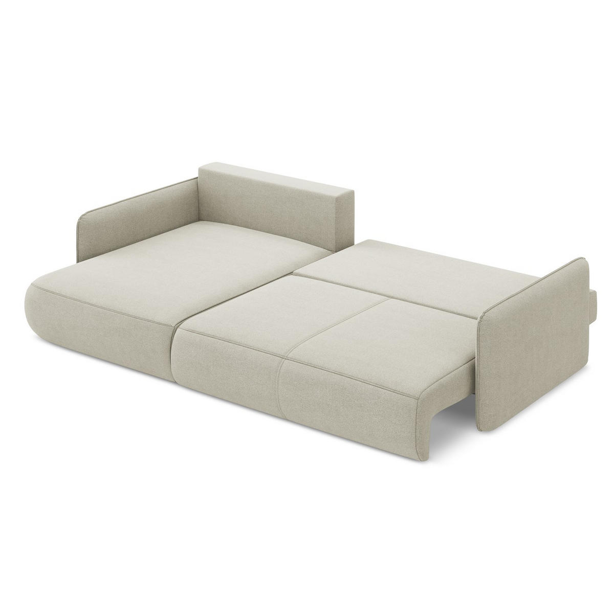 ECKSOFA mit Schlaffunktion Strukturstoff Stoff Beige - Beige/Creme, Kunststoff/Textil (148/240cm) - LaMiaSofa