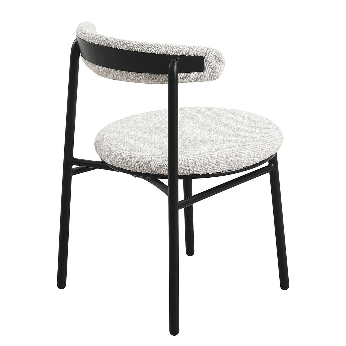 ESSZIMMERSTÜHLE - 2er-Set - Metall / Textil - Schwarz/Weiß, Textil/Metall (54/73/48cm) - home24
