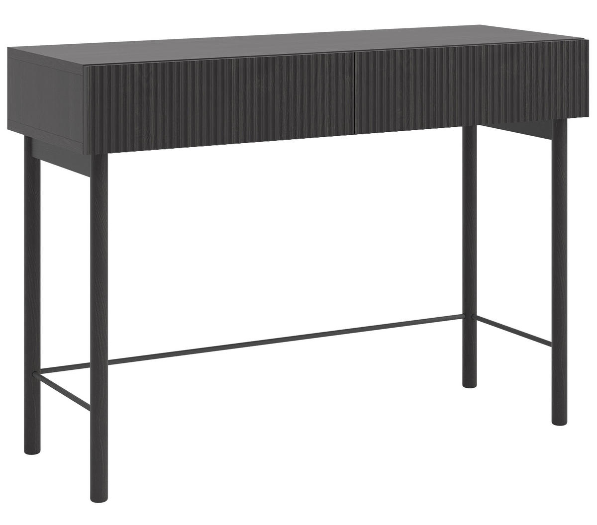 SCHMINKTISCH Nolie Holzoptik Esche Schwarz mit 2 Schubladen 110 cm - Schwarz, Holz/Holzwerkstoff (40/110/79cm) - Selsey