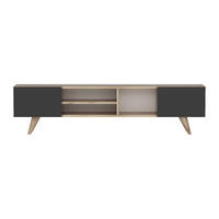 TV-BOARD - 160 cm x 31 cm - Holz, Platte - Schwarz, Naturfarben Hell - MOSTIA - Schwarz/Naturfarben, Holz (160/40/31cm) - Vente-Unique