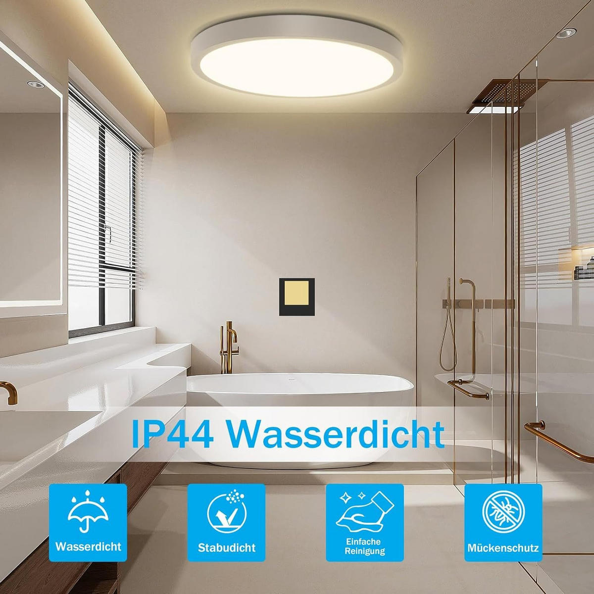LED-DECKENLEUCHTE Hardy 23/23/3 cm - Weiß, Kunststoff (23/23/3cm) - Nettlife