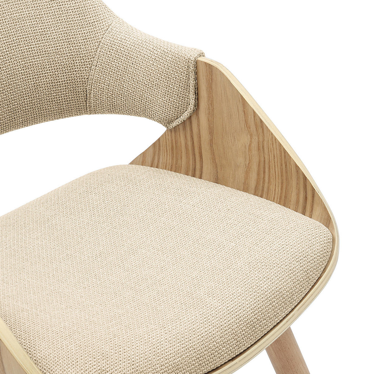 POLSTERSTUHL - 2er-Set - Leinen / Buche massiv - Beige, Holz/Holzwerkstoff (51/80/57cm) - home24