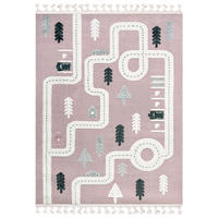KINDERTEPPICH Buffo Neli Mazovia 120x170cm Weiß Schwarz Straßen Mittelflor - Weiß, Textil (120/170cm) - Mazovia