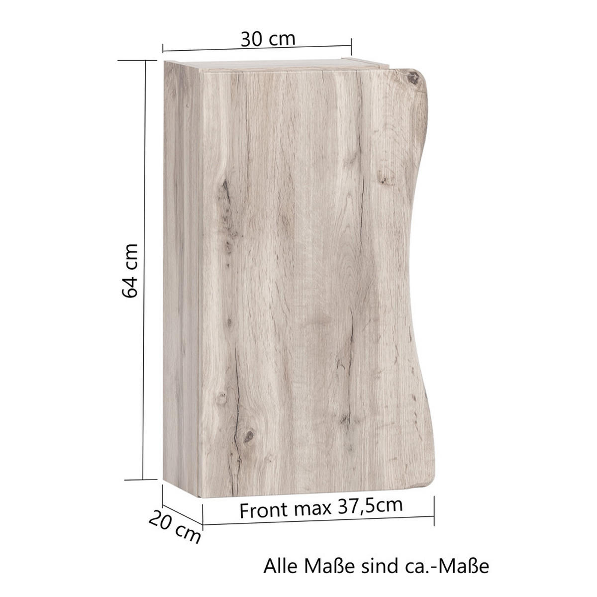 HÄNGESCHRANK Kahla-03 - Braun/Grau, Holzwerkstoff (38/64/20cm) - Lomado