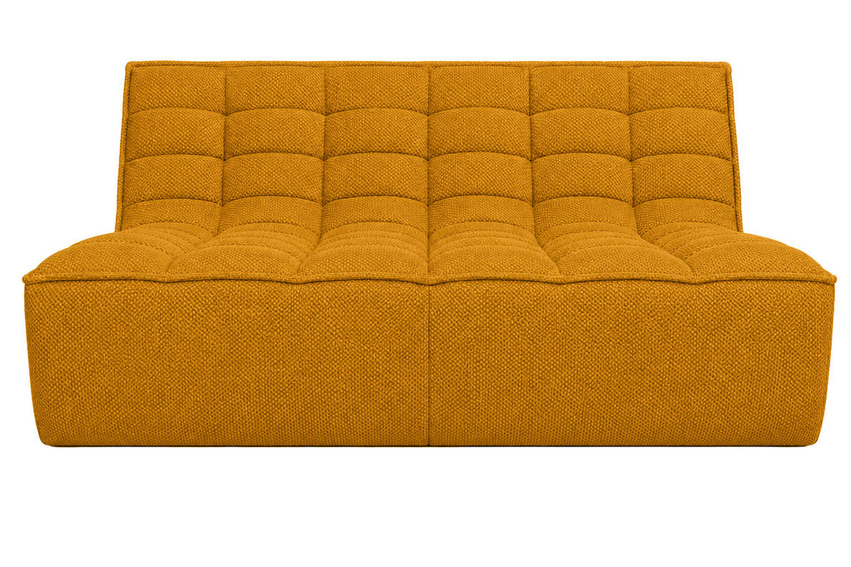 POHOVKA 2místná modulární, plyšová tkanina Pop, Hořčicová, LAZY - žlutá, dřevo (160/76/93cm) - Kaiser Möbel