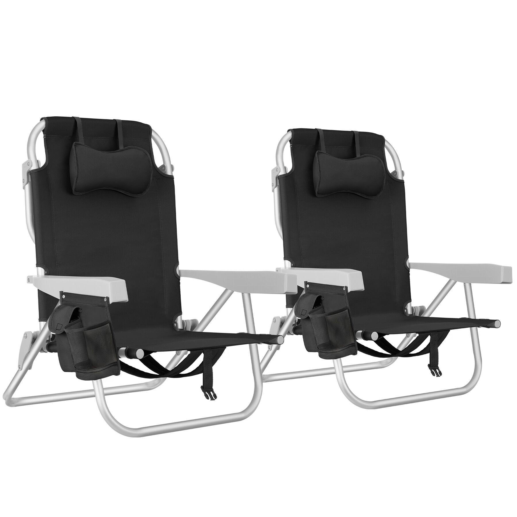 STRANDSTUHL Coral, rückseitige Kühltasche und Aufbewahrungstasche, schwarz - Schwarz, Kunststoff (63/78/101cm) - tectake