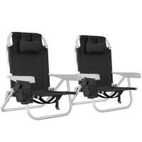 STRANDSTUHL Coral, rückseitige Kühltasche und Aufbewahrungstasche, schwarz - Schwarz, Kunststoff (63/78/101cm) - tectake