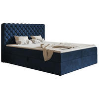 BETT Blau FOX 8 Kontinentalbett 180x200 cm - Blau, Textil (180/200cm) - Sepro Meble