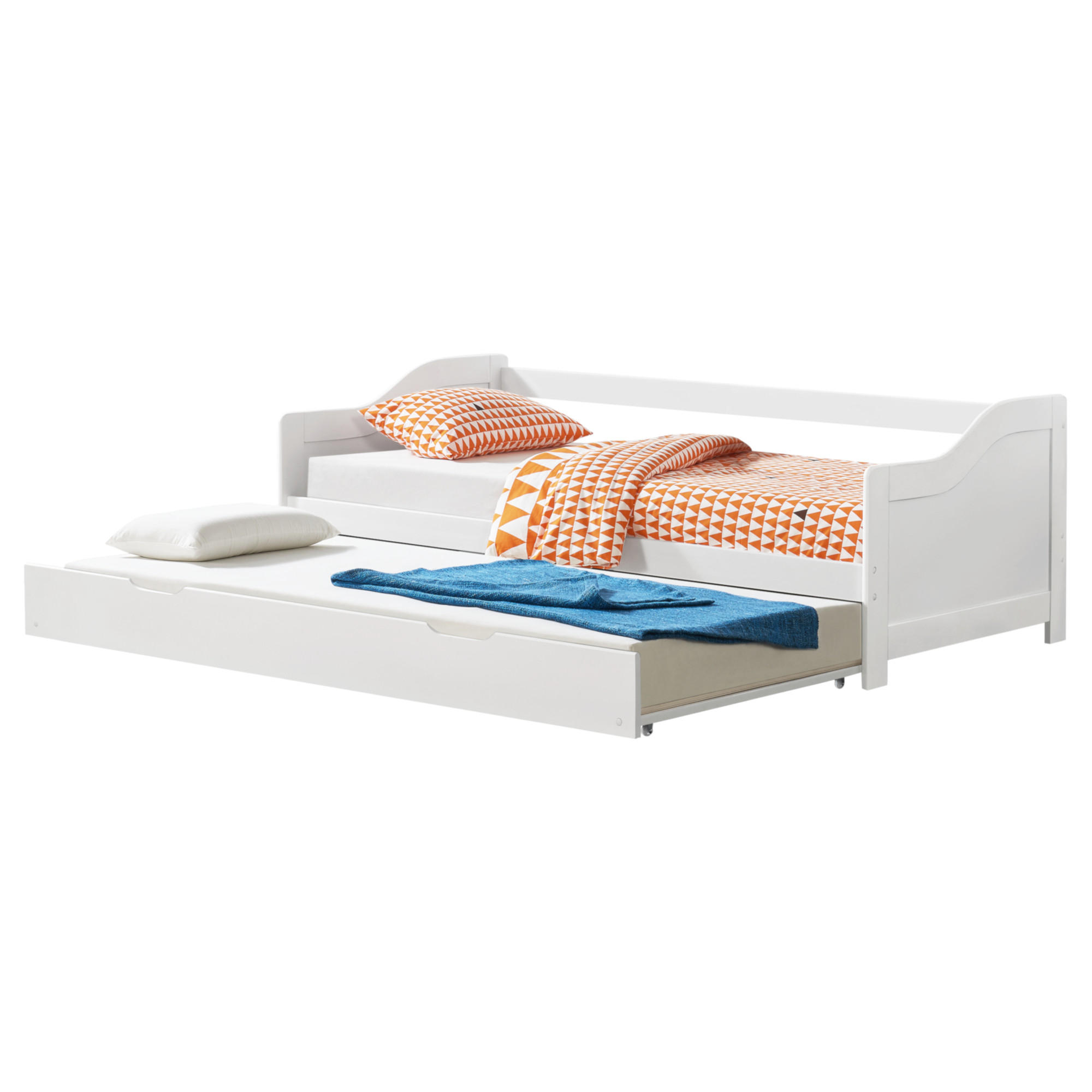 SOFABETT - Weiß, Holz (90/200cm) - [en.casa]