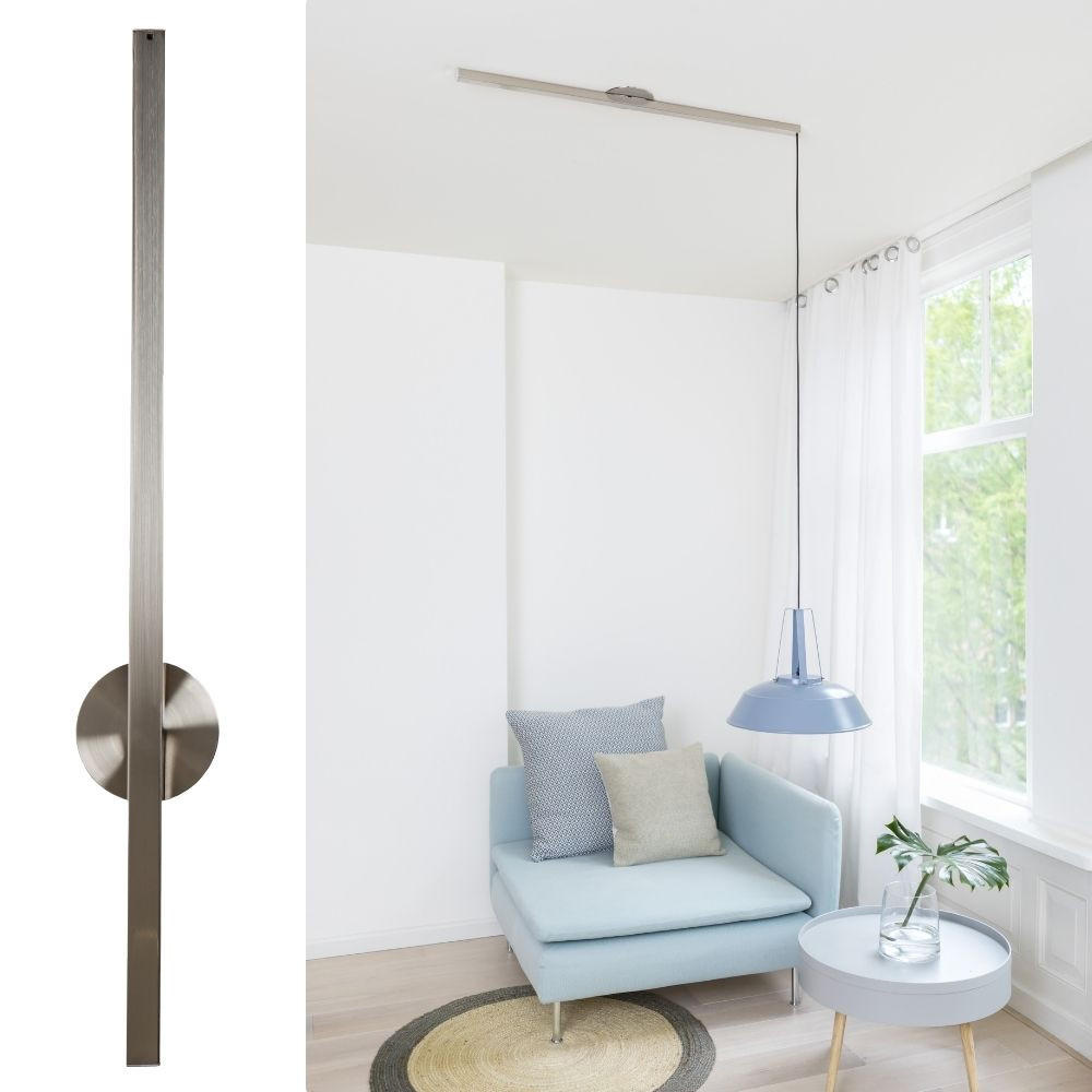 AUFHÄNGESYSTEM für eine Hängelampe - Single - 90cm - Edelstahl - Verstellbare Lampenaufhängung - Pendelleuchte Schieben und Drehen - Edelstahlfarben, Metall (90/3/2cm) - Lightswing®