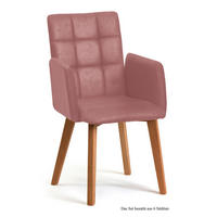ARMLEHNSTUHL (6er-Set) Dareia 52x91x60 Eiche geölt/Rosewood - Eichefarben/Dunkelrosa, Kunststoff (60/91/52cm) - 58aufmkessel