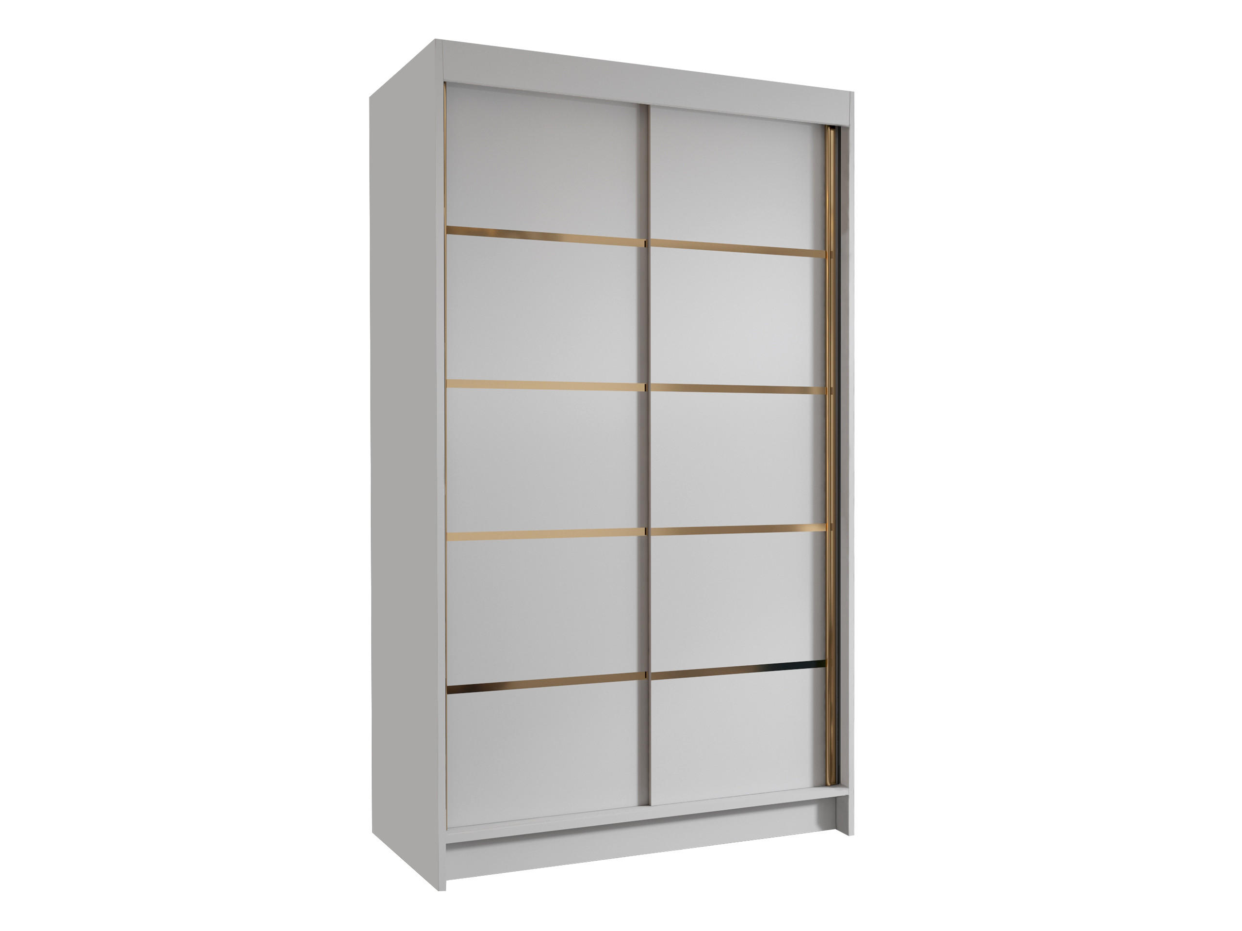 SCHIEBETÜRENSCHRANK Vigo IV - Goldfarben/Weiß, Holzwerkstoff/Metall (100/200/58cm) - MIRJAN24