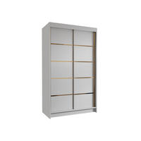SCHIEBETÜRENSCHRANK Vigo IV - Goldfarben/Weiß, Holzwerkstoff/Metall (100/200/58cm) - MIRJAN24