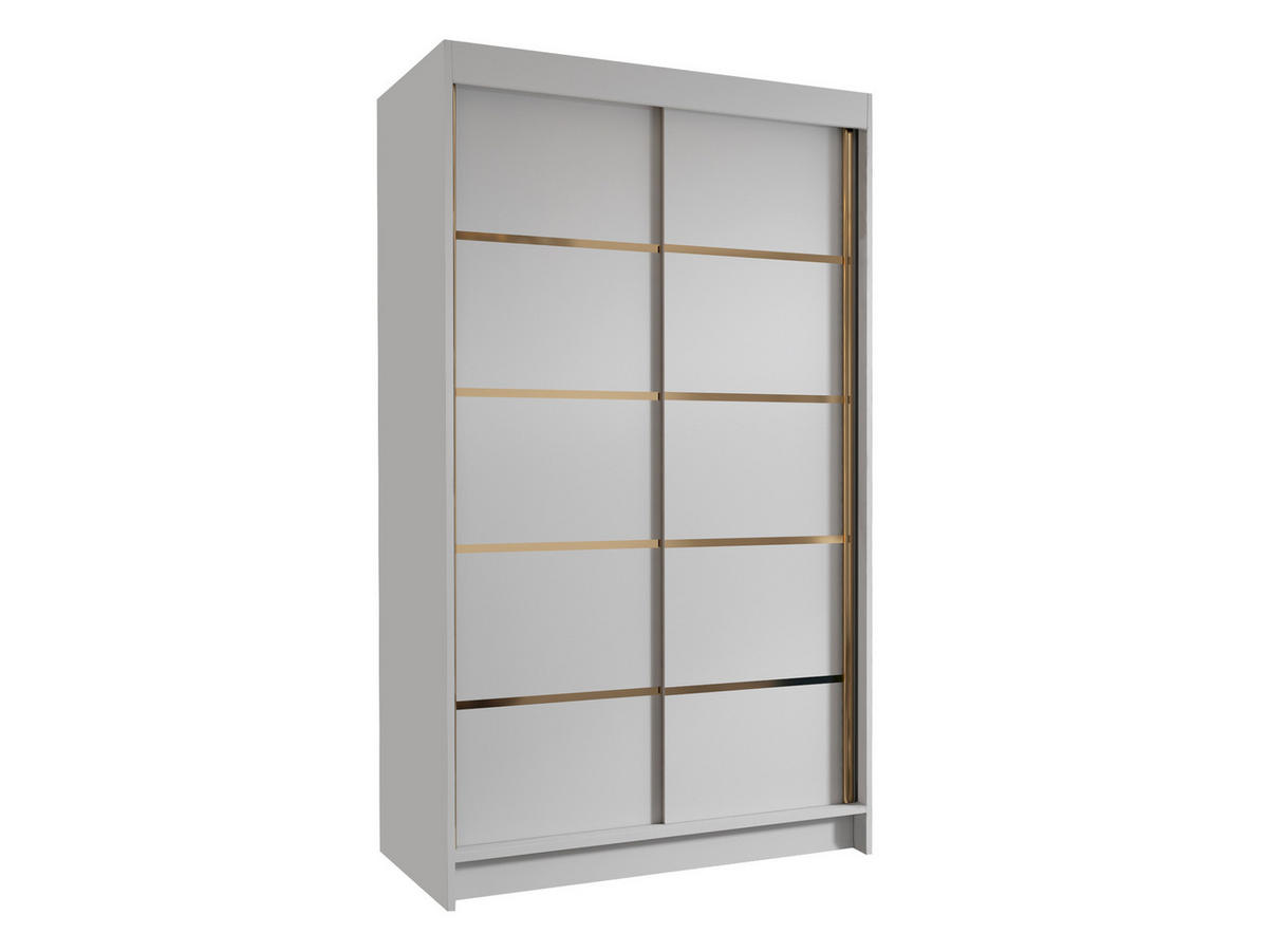 SCHIEBETÜRENSCHRANK Vigo IV - Goldfarben/Weiß, Holzwerkstoff/Metall (100/200/58cm) - MIRJAN24