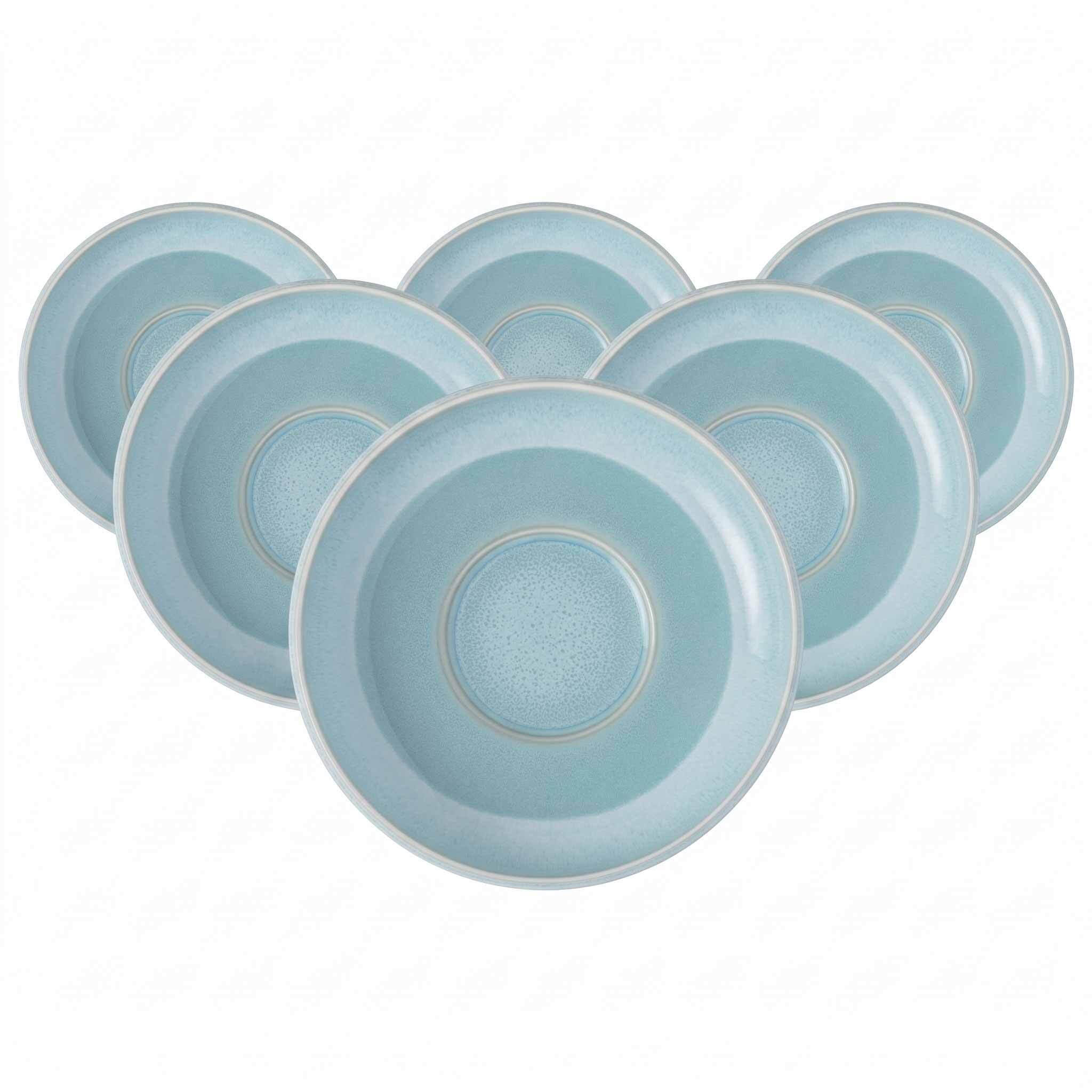 ESPRESSOUNTERTASSEN Perlemor Aqua blau ø 12 cm 6er Set - Blau, Keramik (12cm) - like.Villeroy & Boch