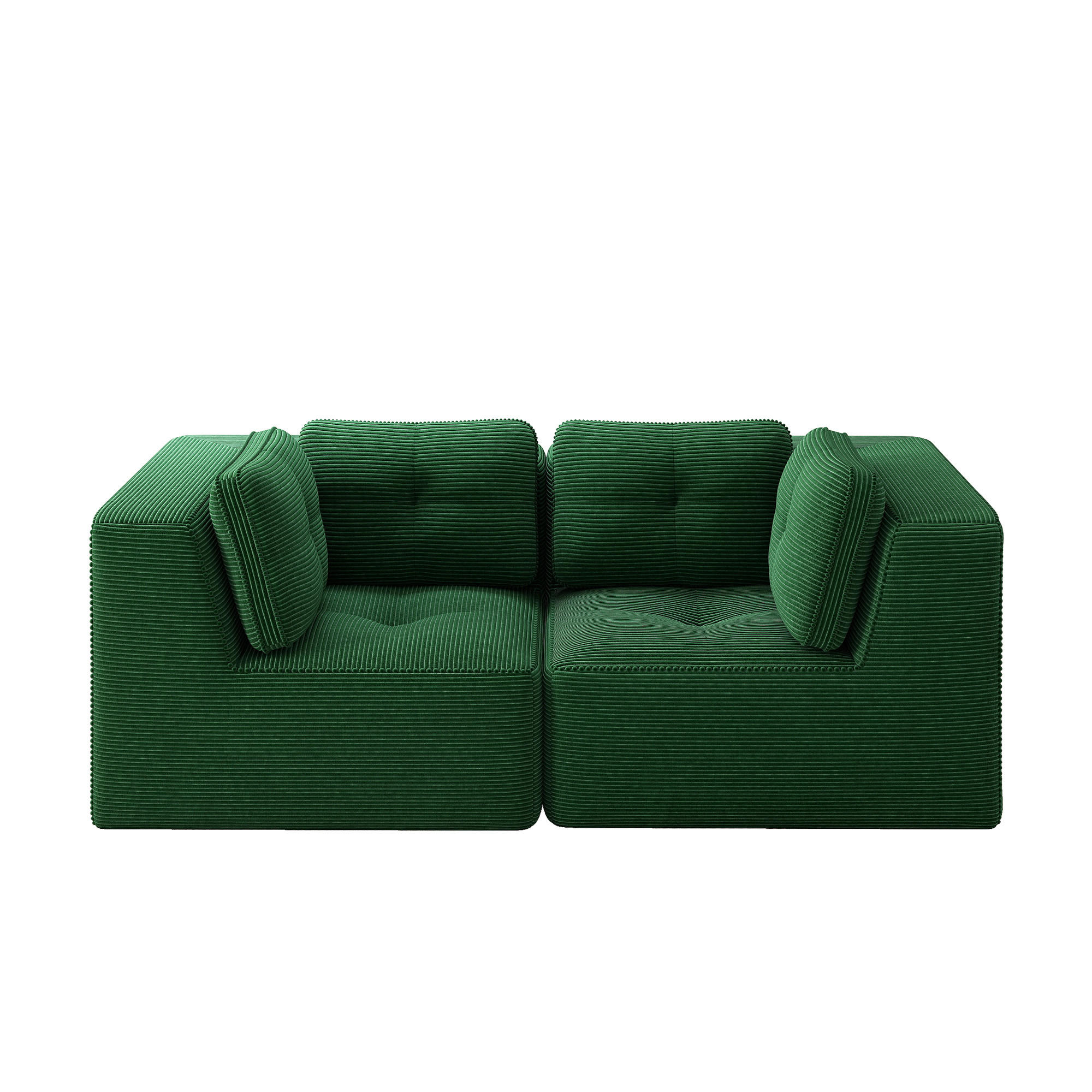 2-SITZER SOFA Cord Grün mit rutschfestem Standfuß - Grün, Textil (208/69/104cm) - WISHDOR