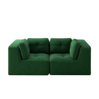 2-SITZER SOFA Cord Grün mit rutschfestem Standfuß - Grün, Textil (208/69/104cm) - WISHDOR