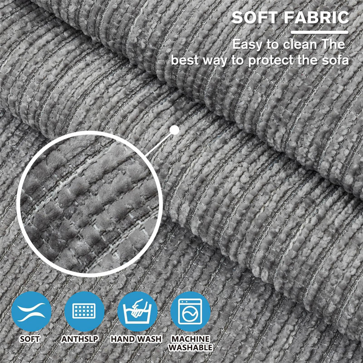 SOFAÜBERWURF ‎Chenille, Hellgrau 1 Stück - Hellgrau, Textil (70/210cm) - Kaket