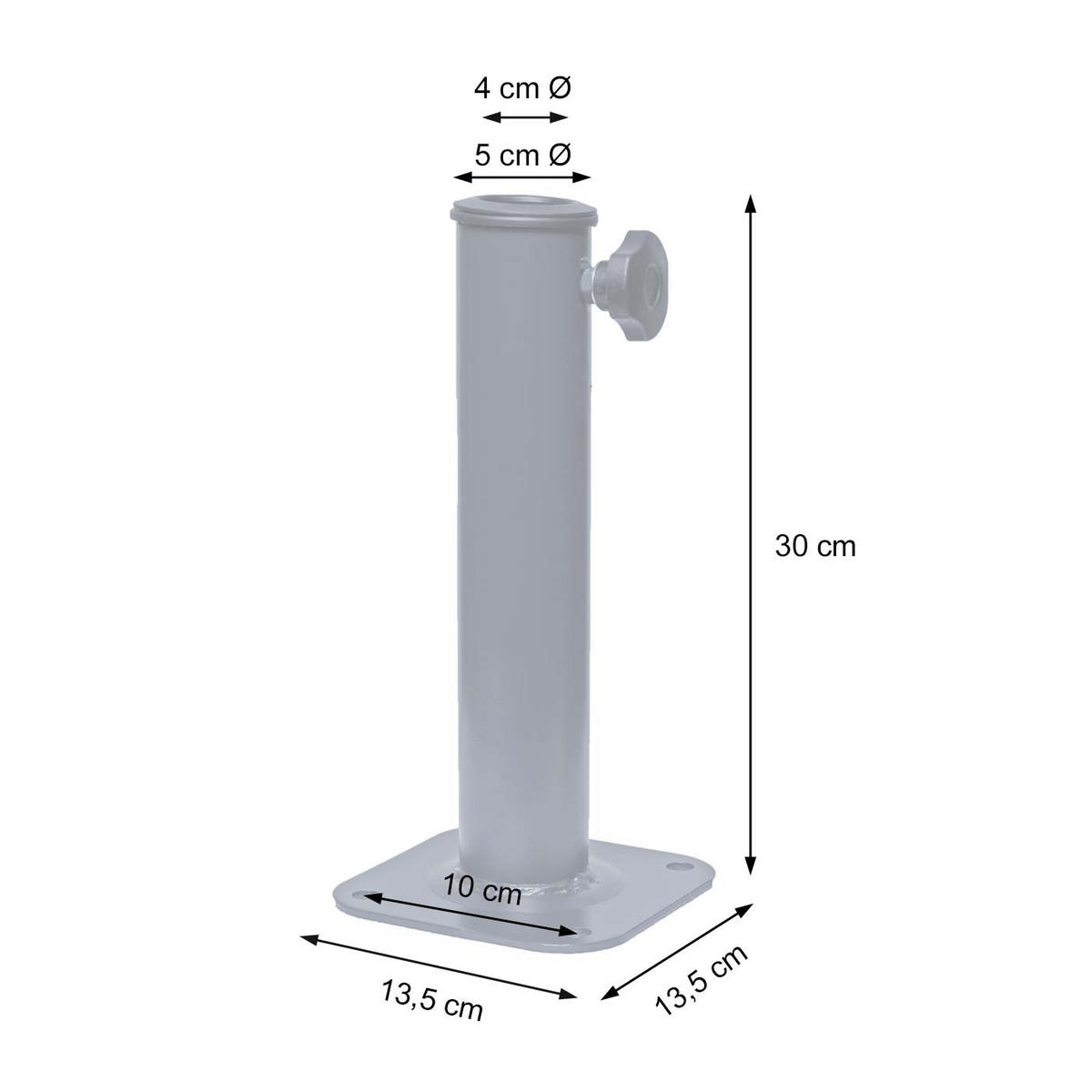 STÄNDER AUF BODENHÜLSE METALL Anthrazit - Anthrazit, Metall (13/13cm) - MCW