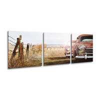 BILDER-SET aus Glas je 50x50 cm Oldtimer - Braun, Glas (150/50cm) - artissimo