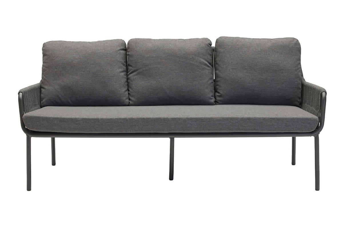 LOUNGESOFA Concord 198x86x59 cm, Metall, Anthrazit - Taupe/Anthrazit, Metall (198/86/59cm) - dasmöbelwerk
