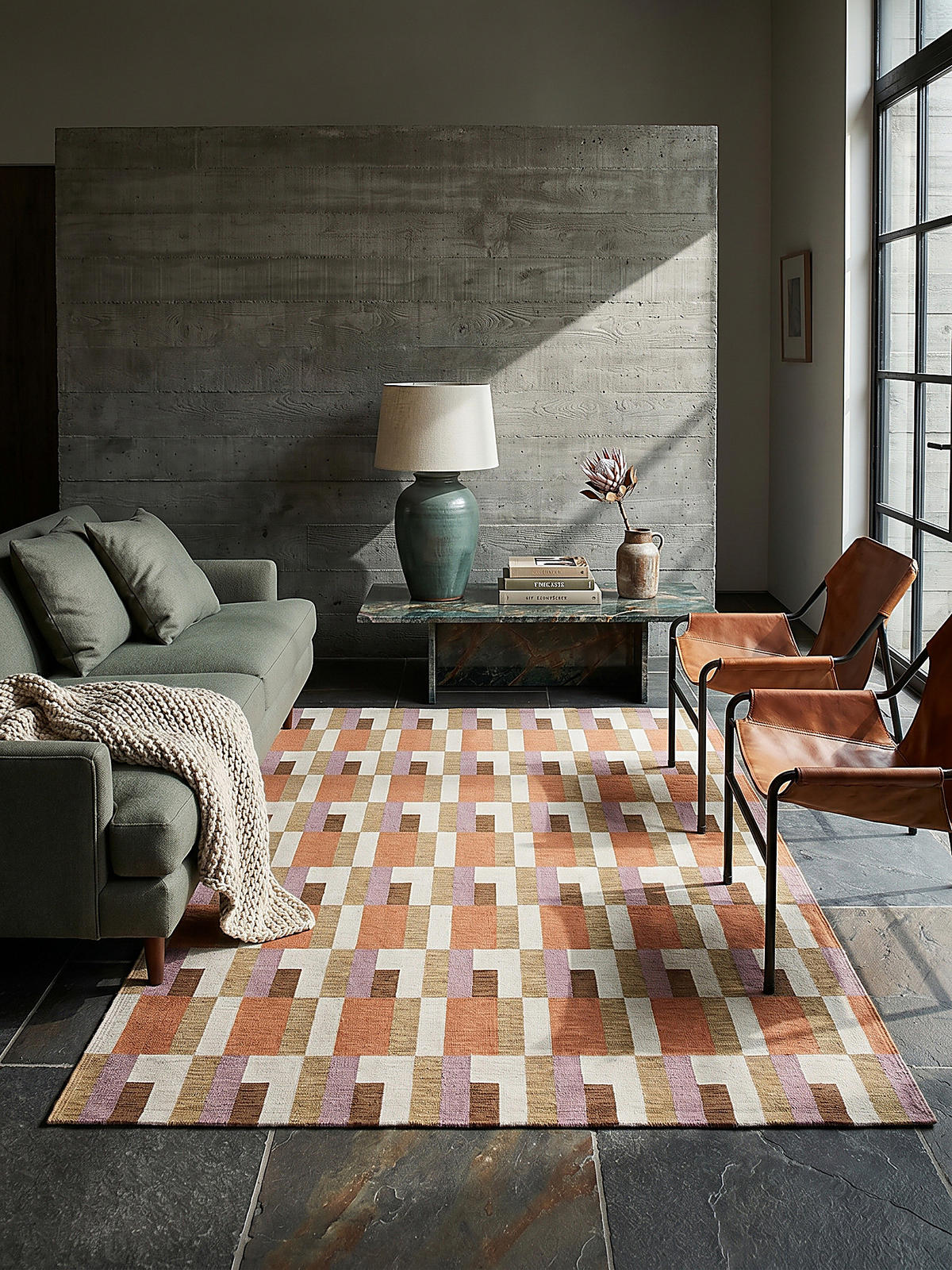 TEPPICH COQUET, geometrisch, Orange-Natur, 155 x 230 cm - Orange, Textil (155/230cm) - KADIMA DESIGN