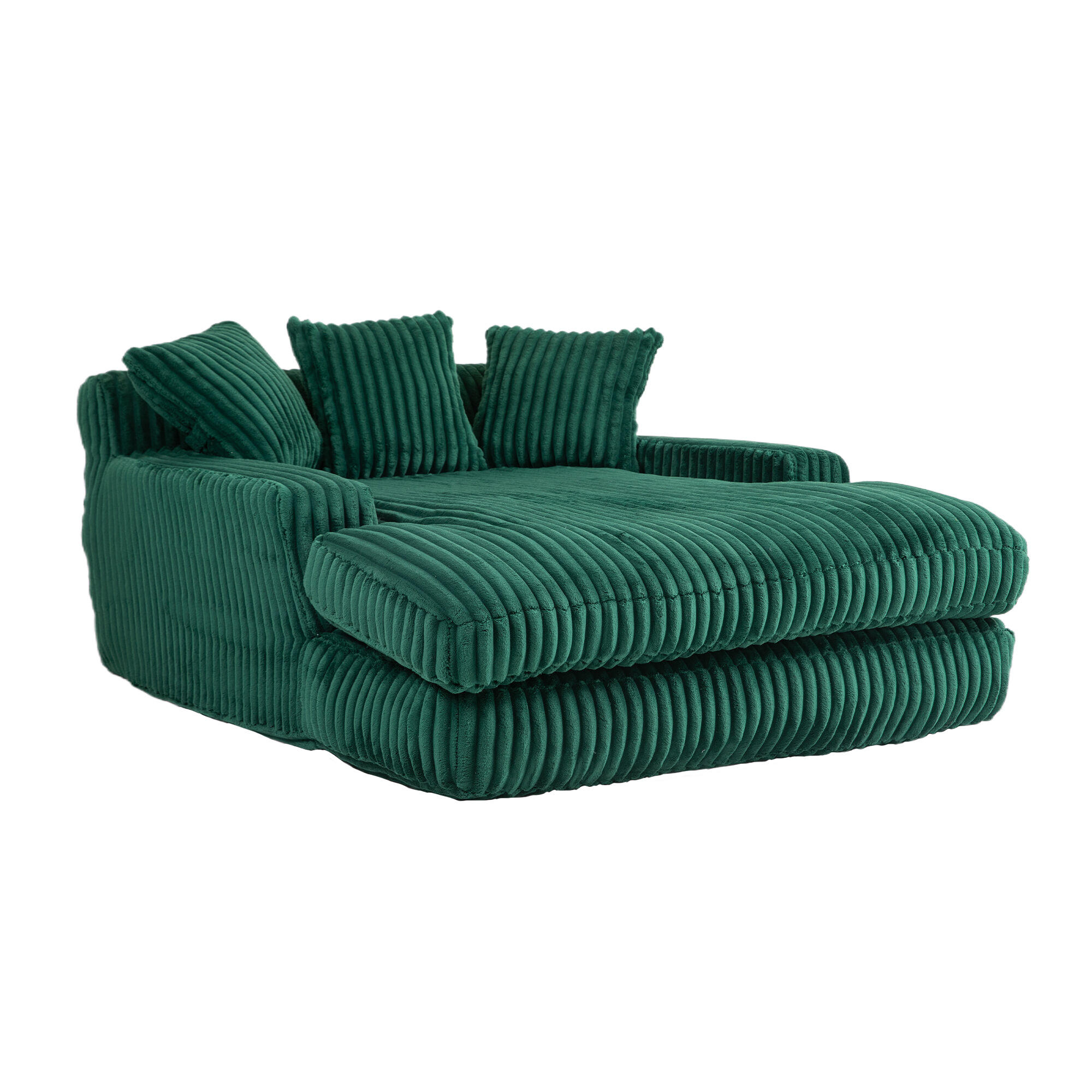 SCHLAFSOFA aus Cord mit 3 Kissen, Smaragdgrün - Smaragdgrün, Textil (125/63/155cm)