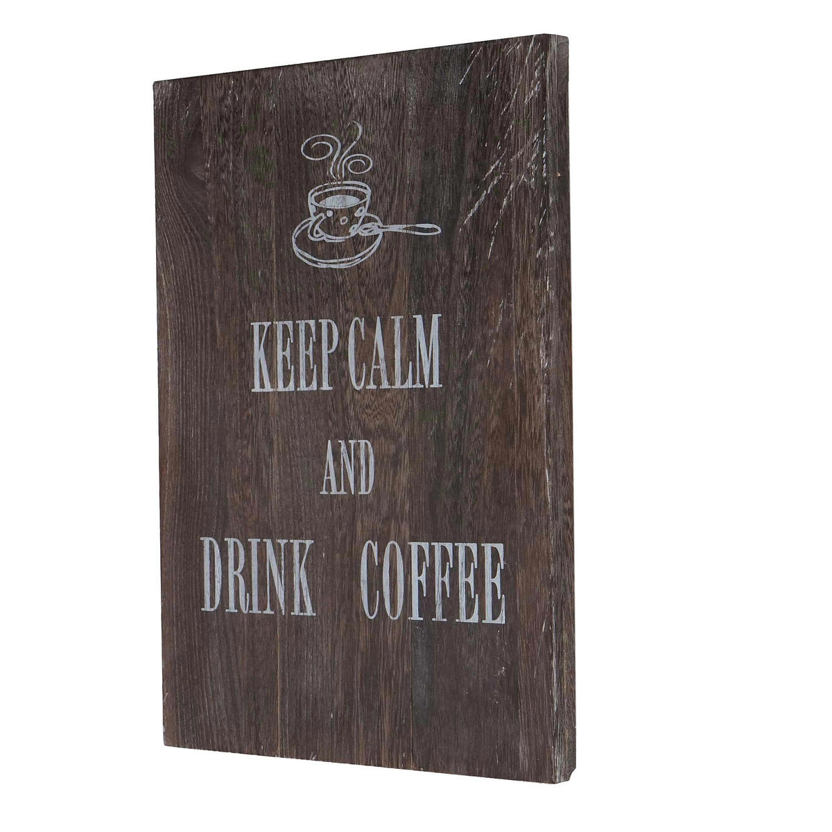 WANDSCHILD KEEP CALM SHABBY-LOOK Dunkelbraun - Dunkelbraun, Holz (31/41/2cm) - MCW