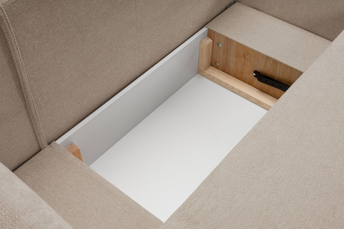 ECKSOFA Olena - Hellbraun (Aragon 14) - Hellbraun, Holzwerkstoff (248/174cm)