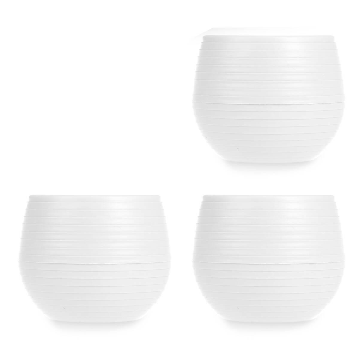 BLUMENTOPF Selbstbewässernd Kunststoff 14 cm, 3er-Set - Weiß, Kunststoff (14/14cm)