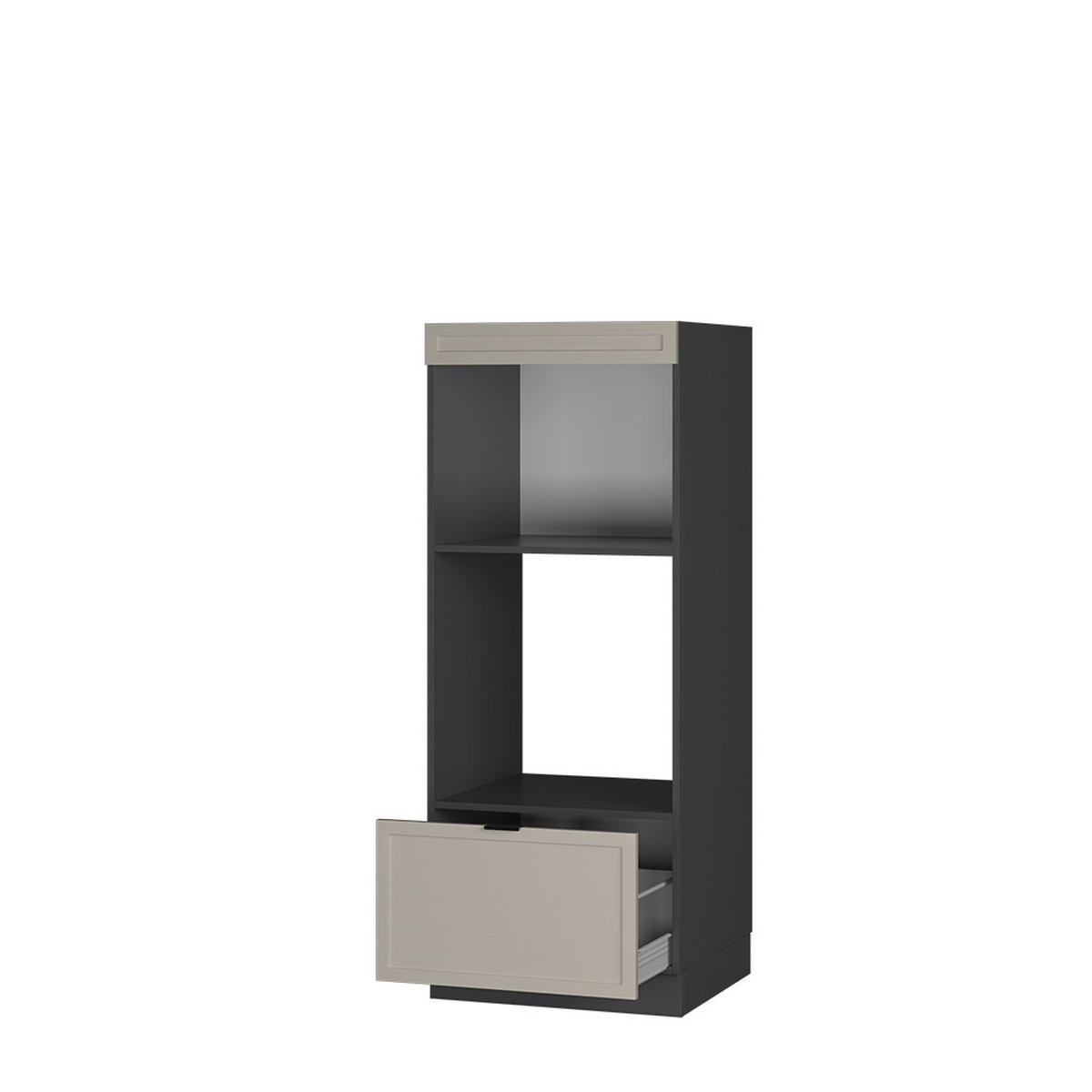 MIKROWELLENSCHRANK Fame-Line GrauBeige 60 cm offen - Anthrazit/Grau, Holzwerkstoff (60/153.6/58.1cm) - Vicco