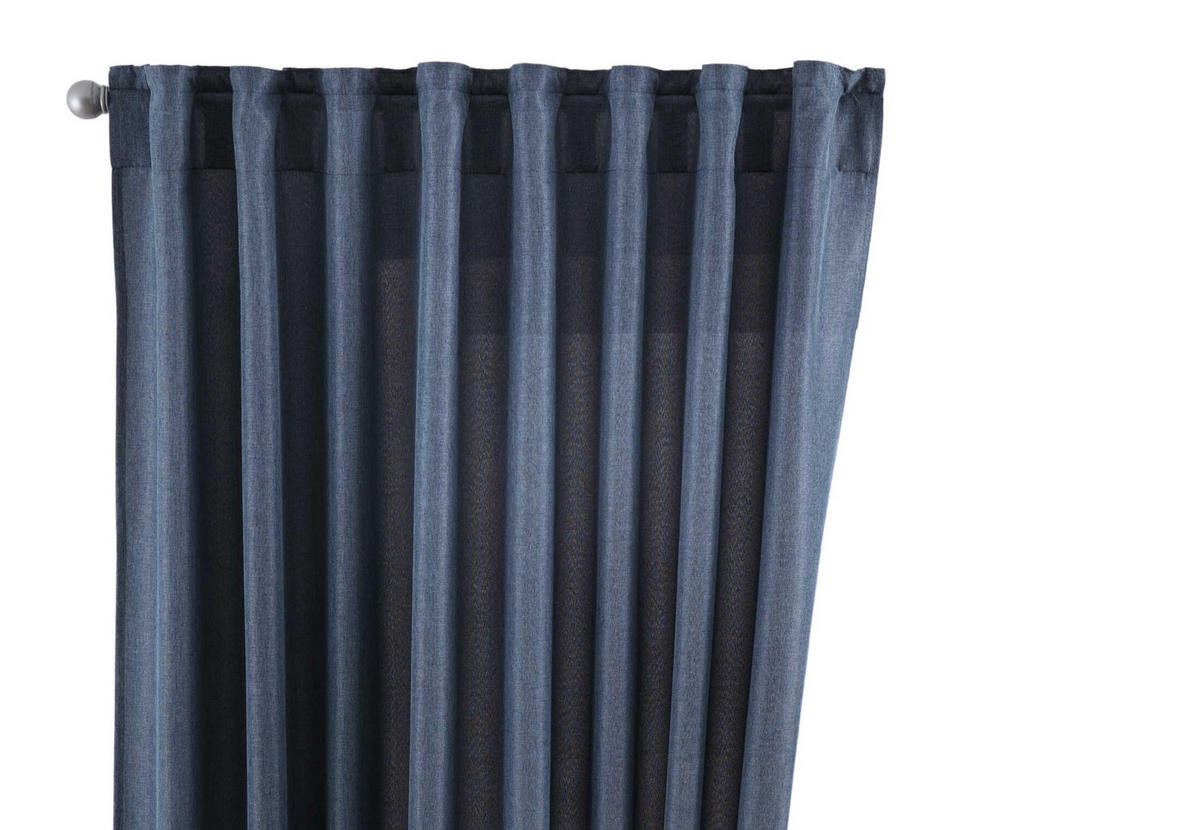 SCHLAUFENGARDINE »Jena« HxB 250x140 cm Blau - Blau, Textil (140/250cm) - Gardinenbox