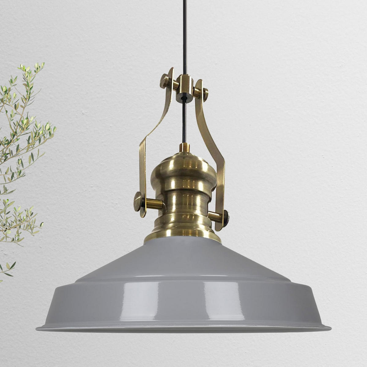 HÄNGELAMPE Neo-Asletl 40/39 cm - Grau, Metall (39/40/39cm) - Bamyum