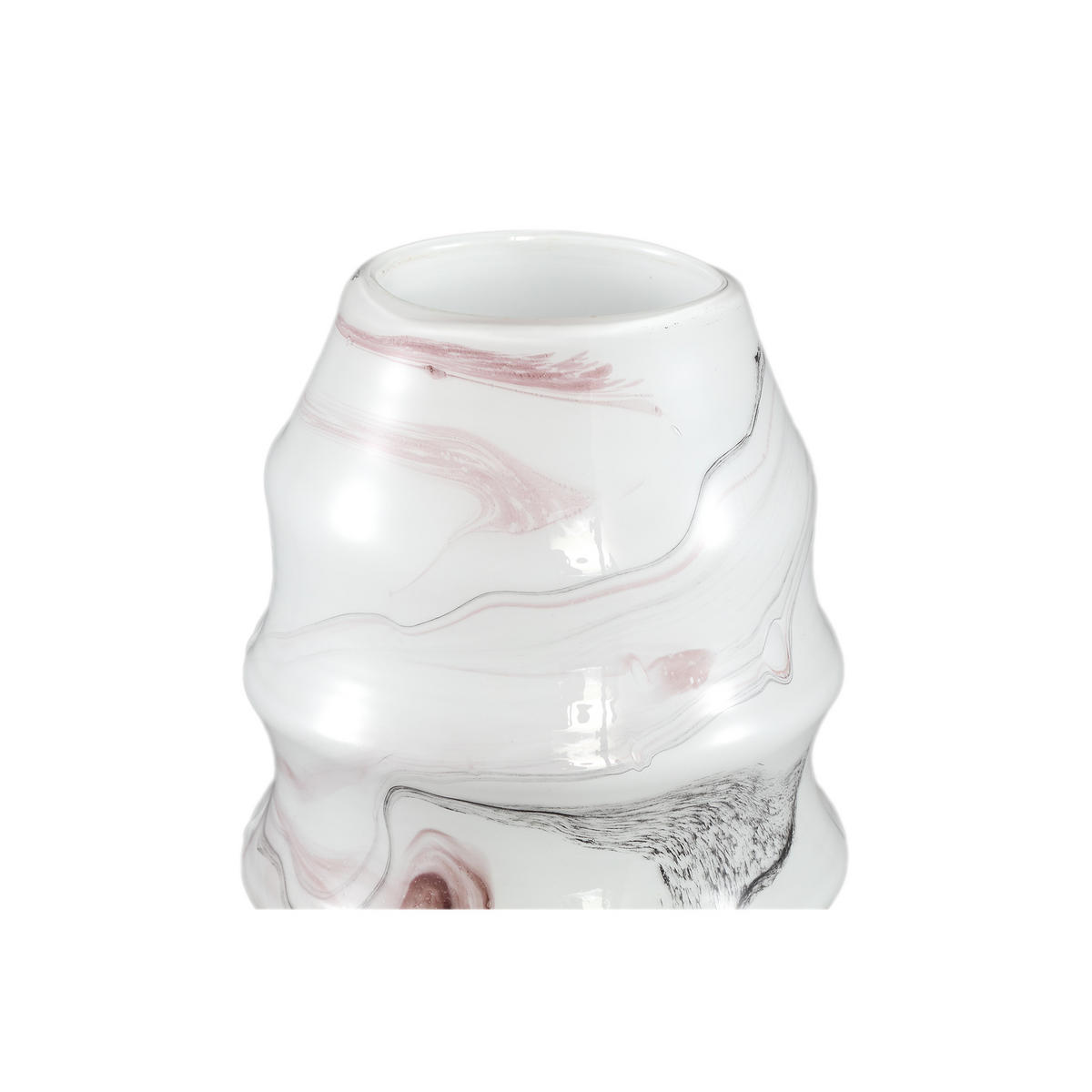 VASE Tiffney Weiß 18/18/42.5cm - Weiß, Glas (42.5cm) - PTMD Collection