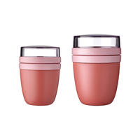 LUNCHPOT MINI + REGULAR Ellipse Vivid Mauve 2er Set - Rot/Rosa, Kunststoff (1/1/1cm) - Mepal