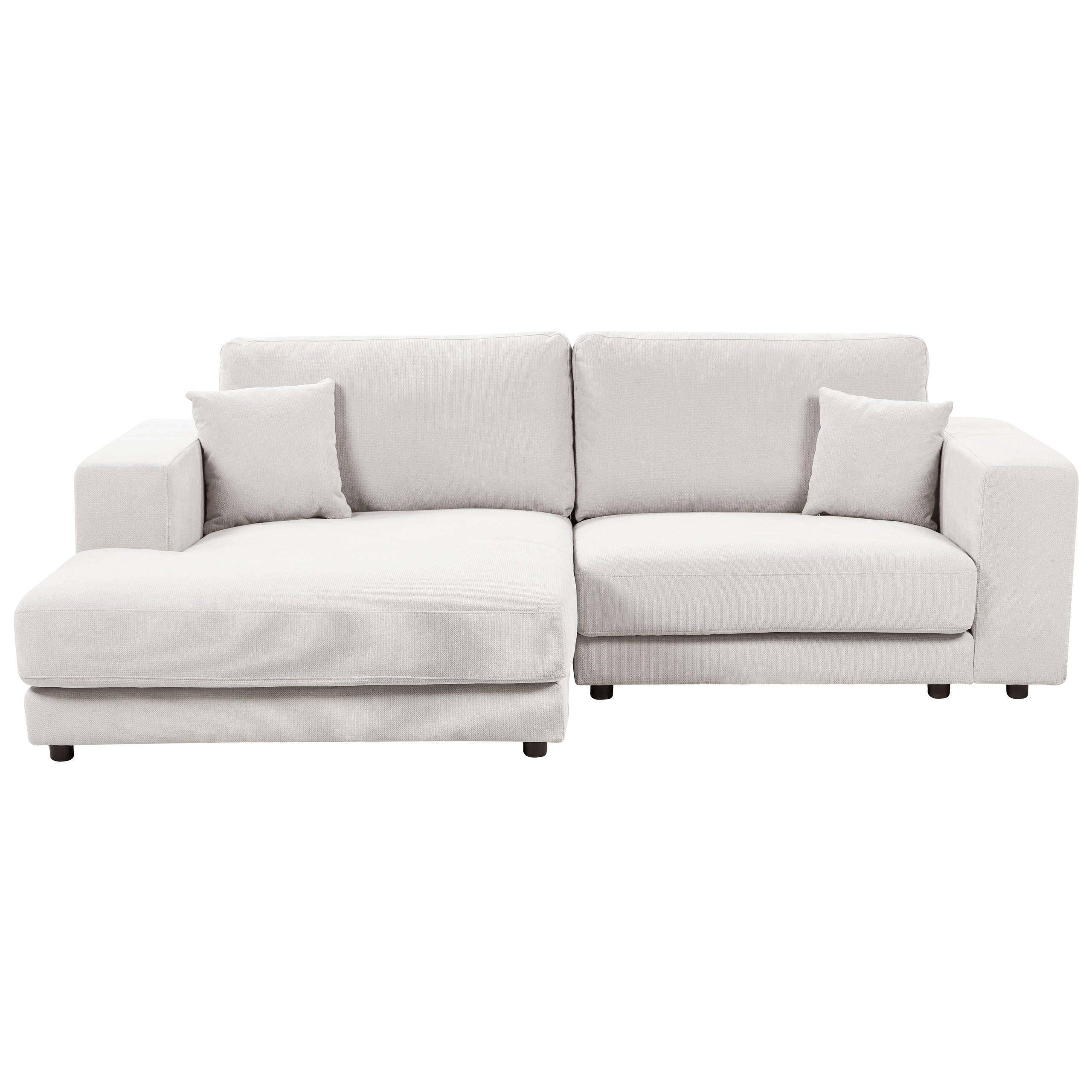 3-SITZER-ECKSOFA cremeweiß linksseitig Lofoten - Schwarz/Weiß, Textil (250/190cm) - Beliani