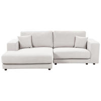 3-SITZER-ECKSOFA cremeweiß linksseitig Lofoten - Schwarz/Weiß, Textil (250/190cm) - Beliani