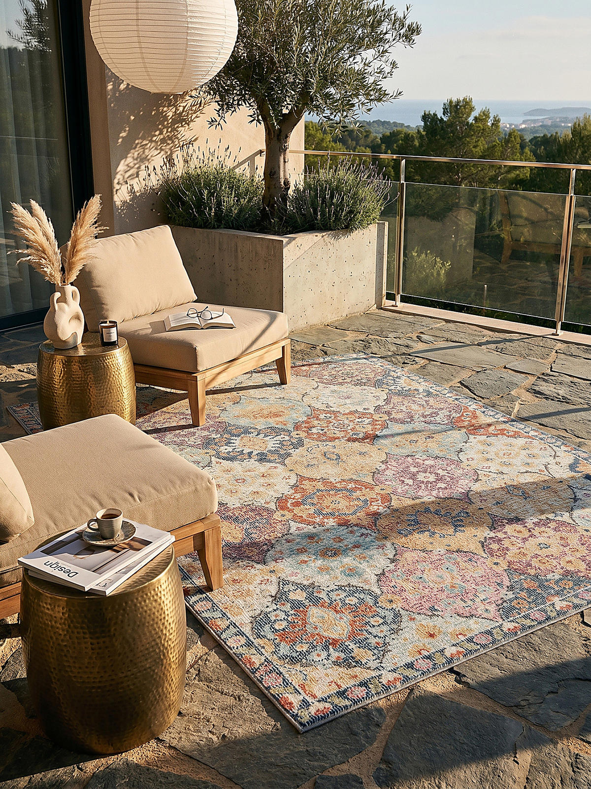 TEPPICH Outdoor Orientalisch LIMMAT Polypropylen Mehrfarbig 140 x 200 cm - Multicolor, Textil (140/200cm) - KADIMA DESIGN