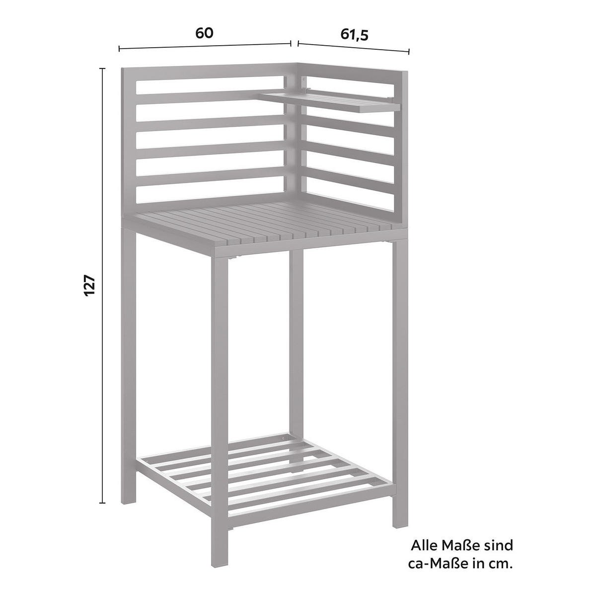 GARTENKÜCHENECKTISCH - Aluminium / Kunststoff - Schwarz - Schwarz, Kunststoff/Metall (62/60/127cm) - home24