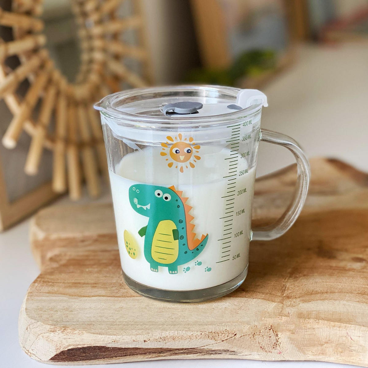 KINDER TRINKBECHER 400 ml - Türkis, Glas (8.8/11.5/12.5cm) - Intirilife