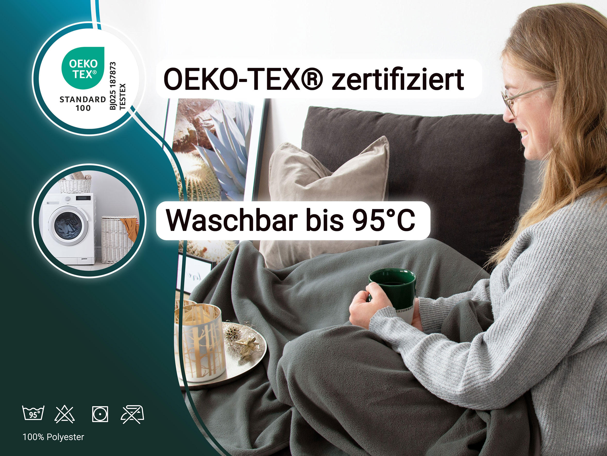 KUSCHELDECKE, 130x170 cm, 100% Polyester, Grau - Taupe, Textil (130/170cm) - Zollner