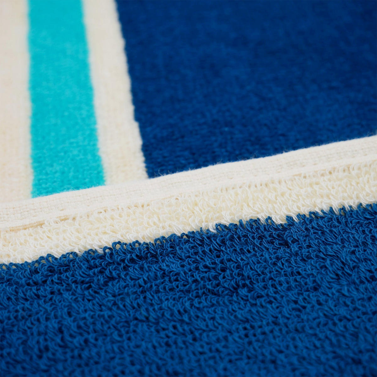 STRANDTUCH Frottee Samt Jacquard Blau 100x175 470g/m² - Zamora - Blau, Textil (100/175cm) - LE COMPTOIR DE LA PLAGE