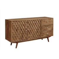 SIDEBOARD Akazie 145x42x75 natur lackiert MOSAYK #106 - Braun, Holz (145/75/42cm) - Massivmoebel24