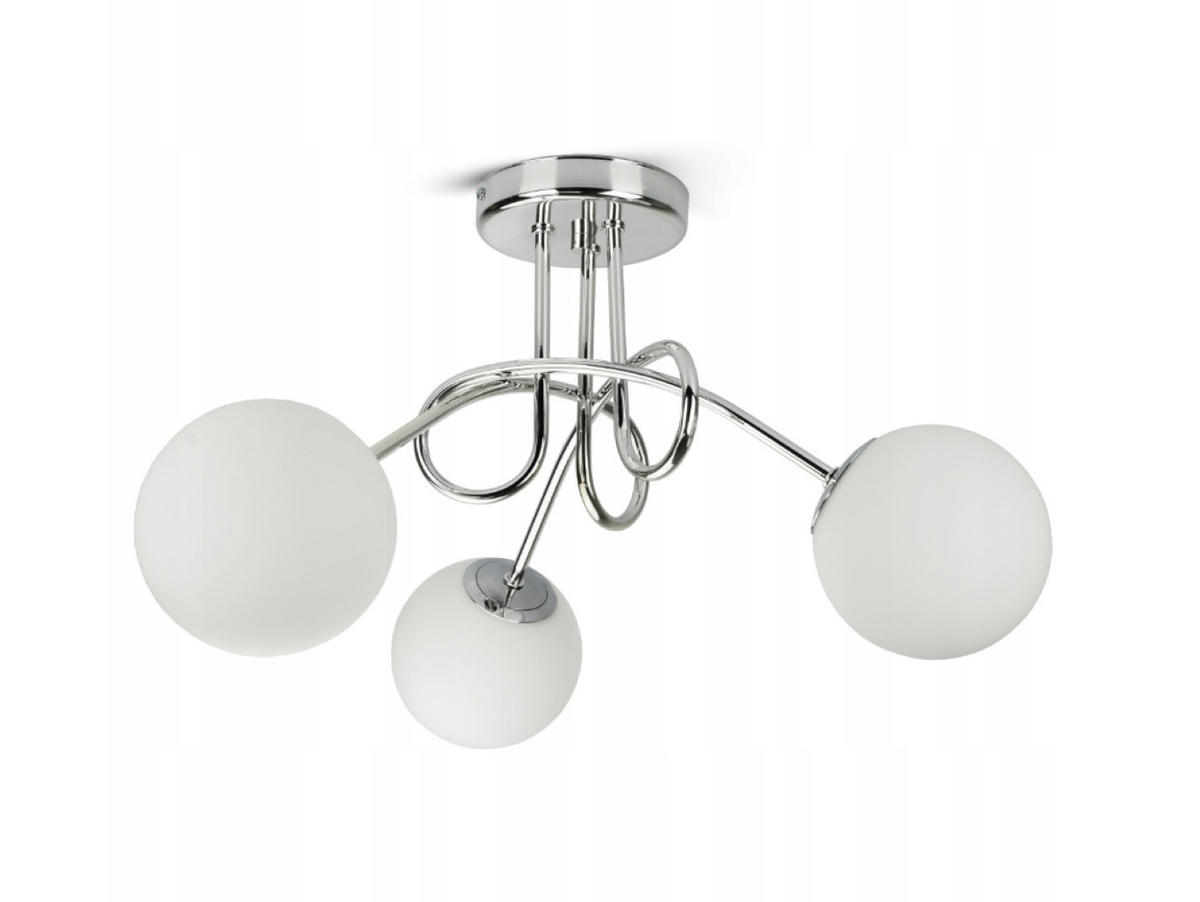 DECKENLEUCHTE SILBER - Weiß Hochglanz/Silberfarben, Glas/Metall (55/55/32cm) - kiki design