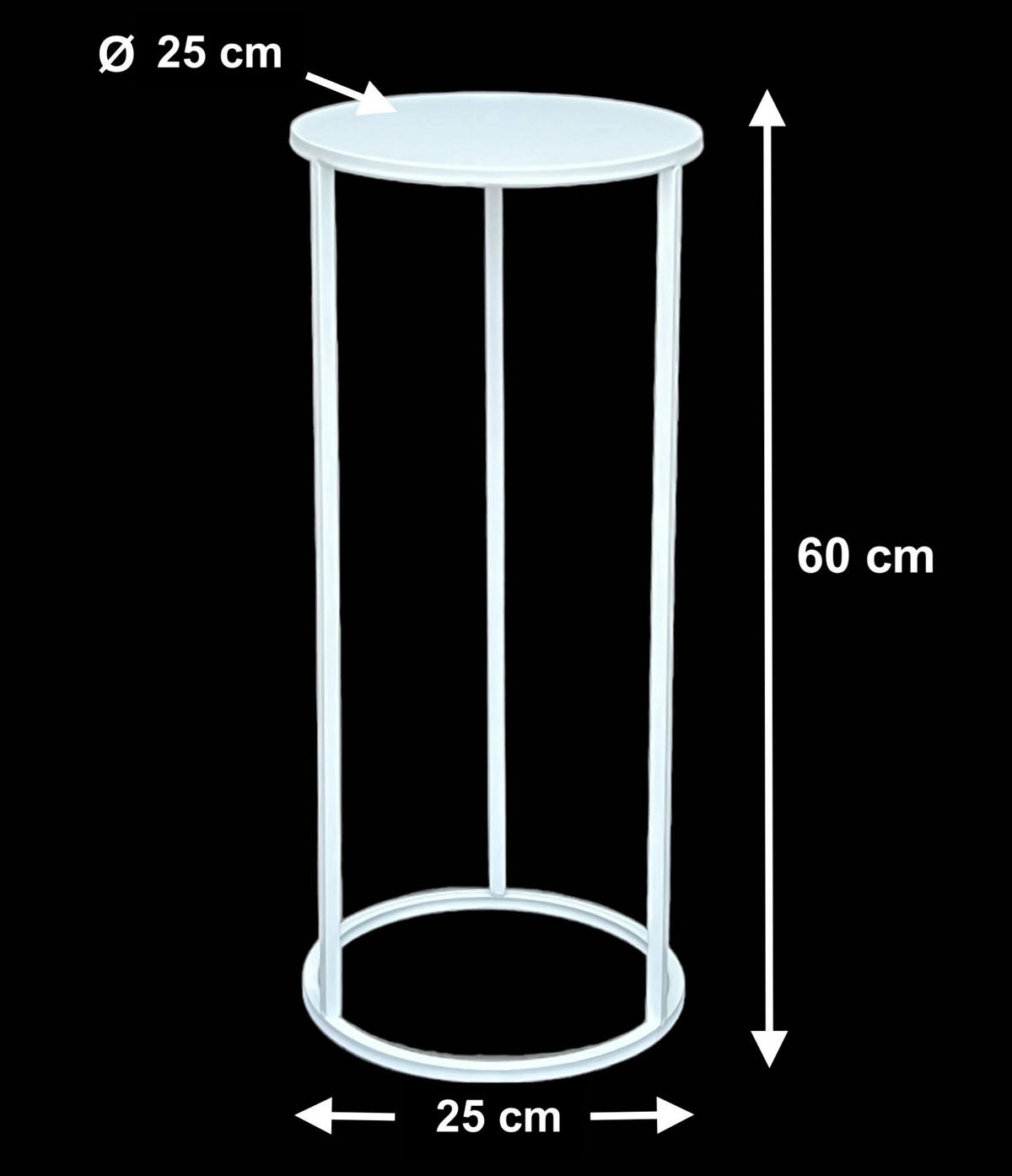 BLUMENHOCKER Metall Weiß Rund 60 cm - Weiß, Metall (25/60/25cm) - DanDiBo