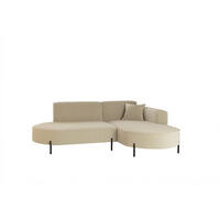 ECKSOFA Valencia Xs - Beige, Holzwerkstoff/Textil (236/165cm) - Fun Möbel