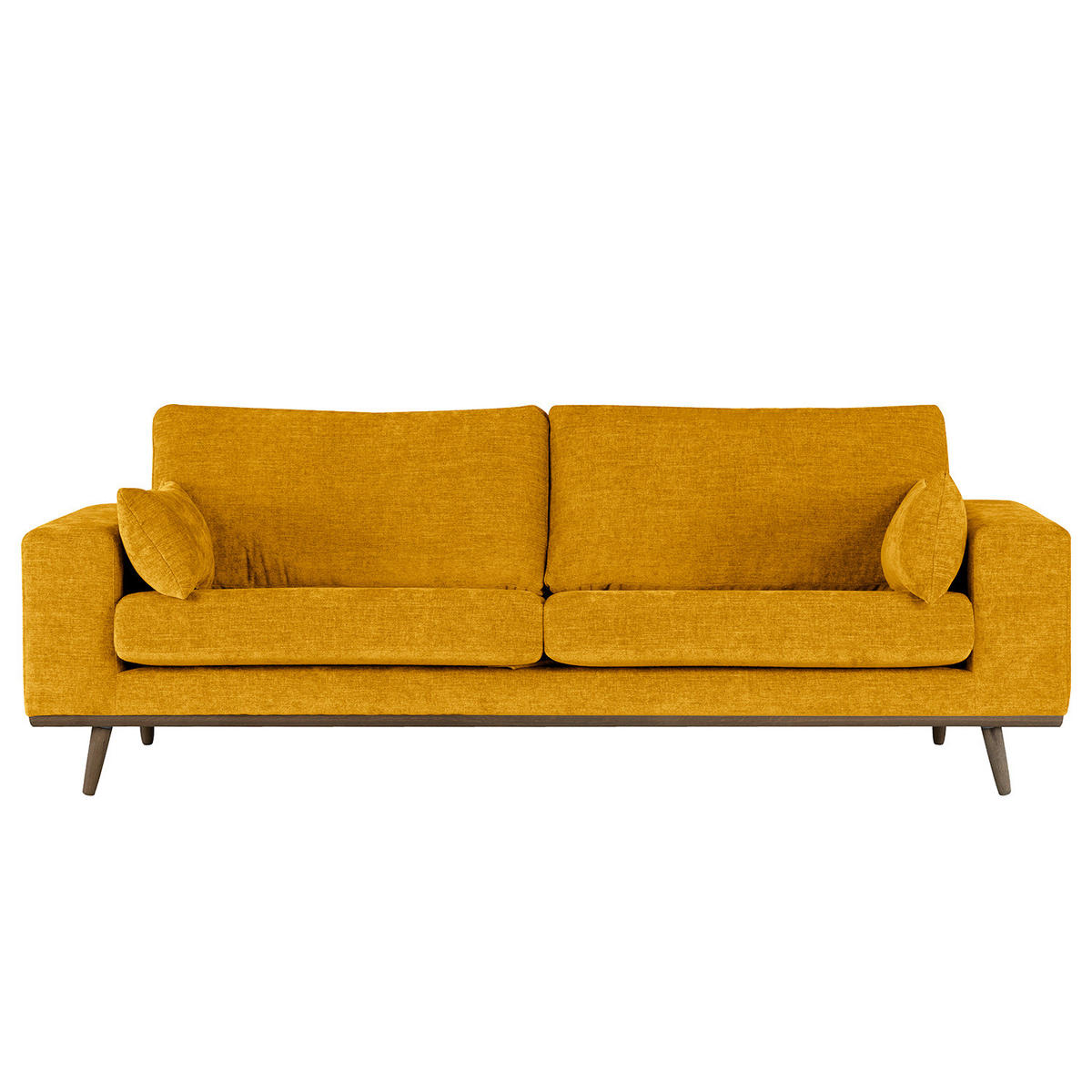 2-SITZER SOFA - Eichefarben/Gelb, Eichenholz/Textil (197/81/88cm) - home24
