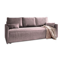 BETTSOFA MESTOR Lila Kordstoff mit Schlaffunktion - Lila, Textil (206/83/87cm) - MASSENO
