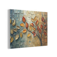 AKUSTIKPANEEL Baum - Abstrakt - Natur - Kunst 80x60 cm - Goldfarben, Textil (80/0.9/60cm) - MuchoWow